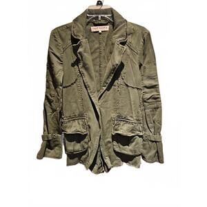 Free People Harlow Olive Military Blazer Size XS Grunge Chic Modern